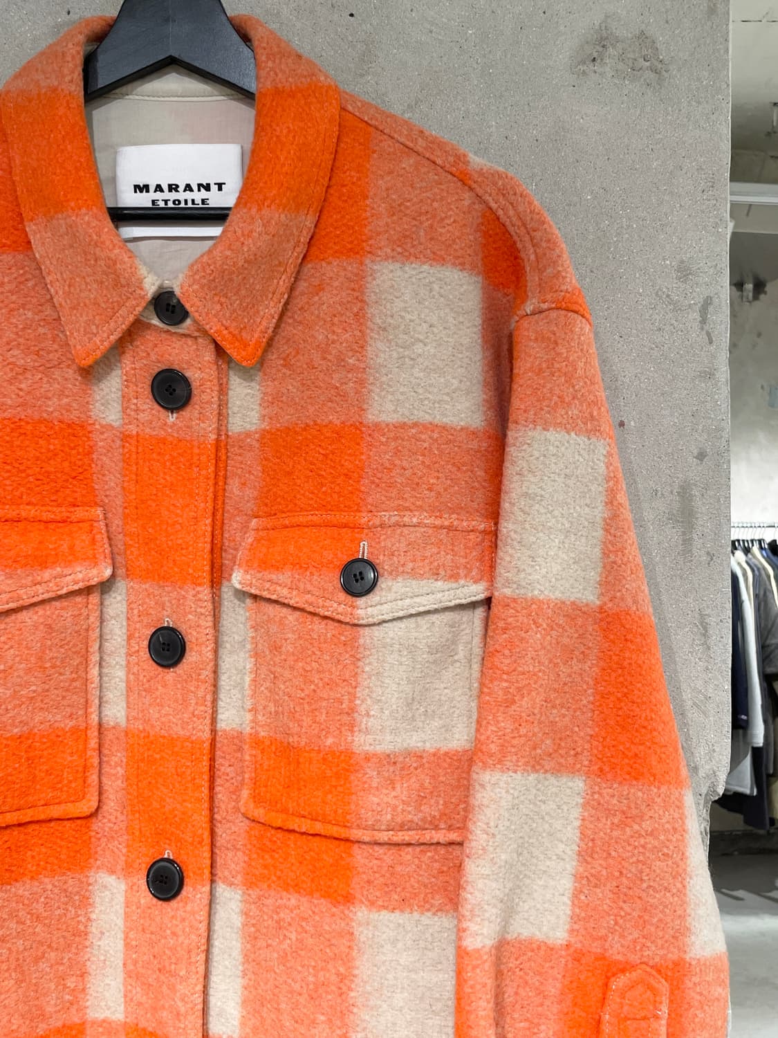 이자벨 마랑 오렌지 체스트 포켓 울 체크 자켓 상품이미지3