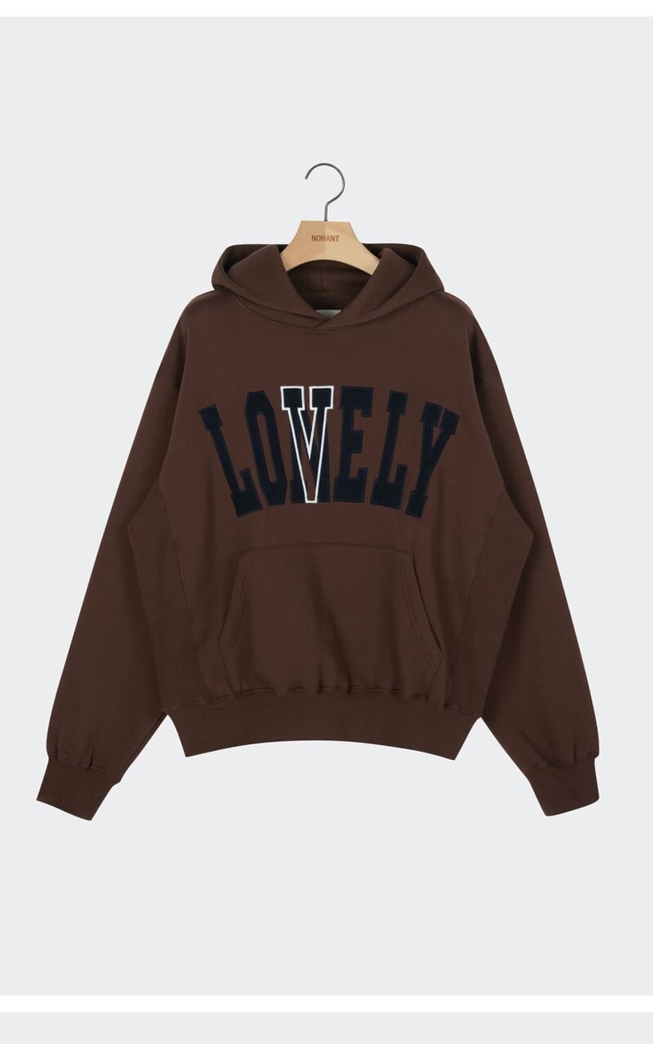 노앙 론리 러블리 LONELY/LOVELY FELT 후드티 브라운 상품이미지2