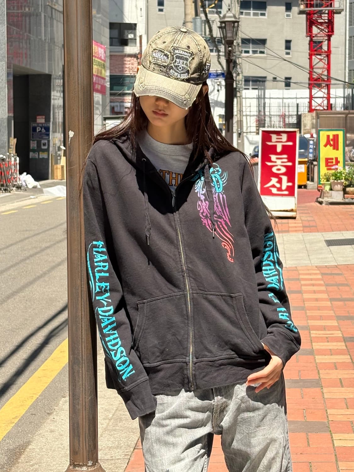 할리데이비슨 후드집업 블랙 상품이미지5