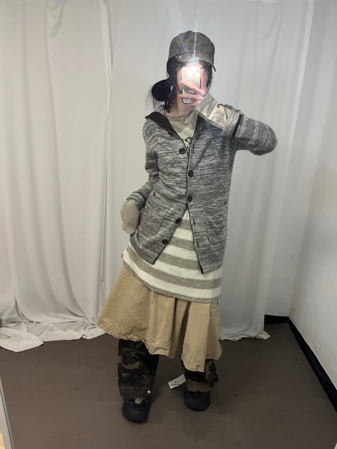 너드 일본 소녀st 러블리 베이지 셋업 상품이미지4