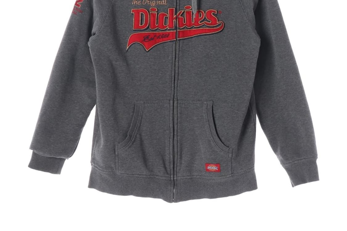 디키즈 로고 패치 보아털 안감 차콜 후드집업 S-M 상품이미지5