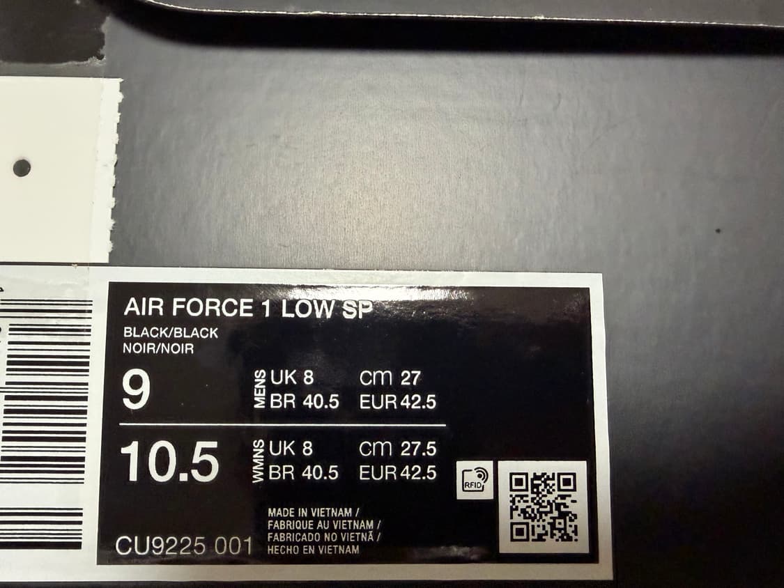 슈프림 포스 에어포스1 로우블랙 (270) 상품이미지3