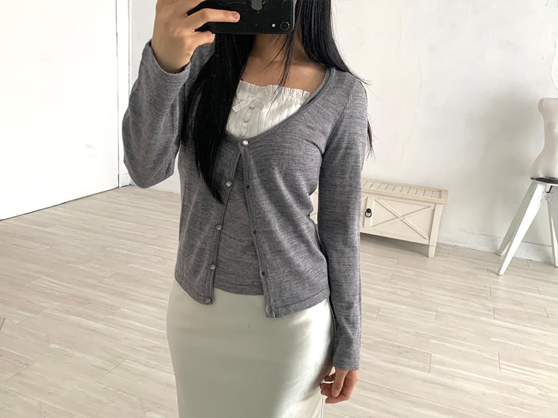 Lovley Grey Cardigan & Blouse Set 상품이미지10
