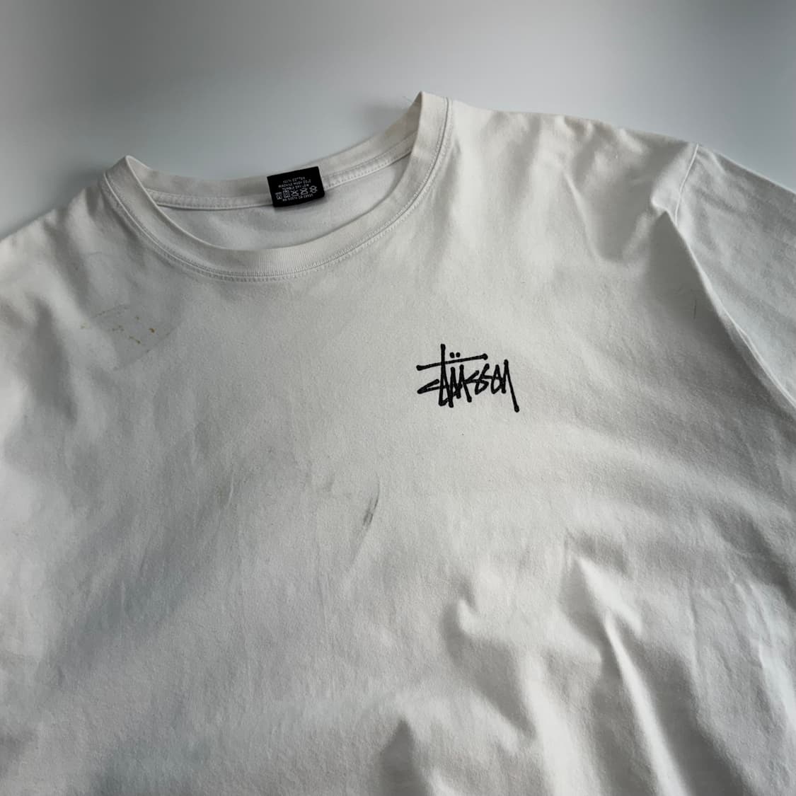 Stussy 스투시 백 로고 화이트 반팔 상품이미지4