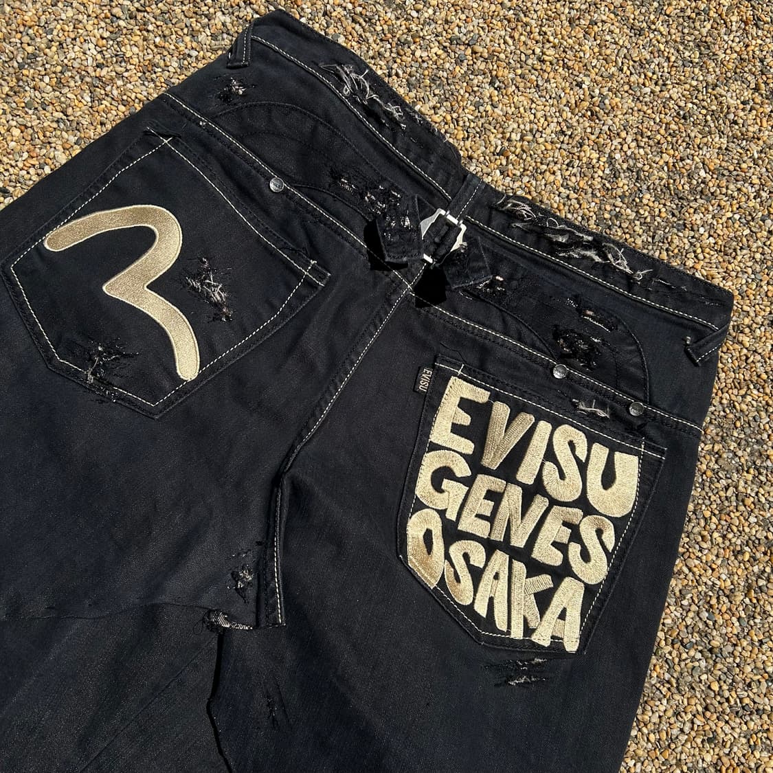에비수(evisu) 오사카 블랙 엔지니어드 데님 스커트 상품이미지8