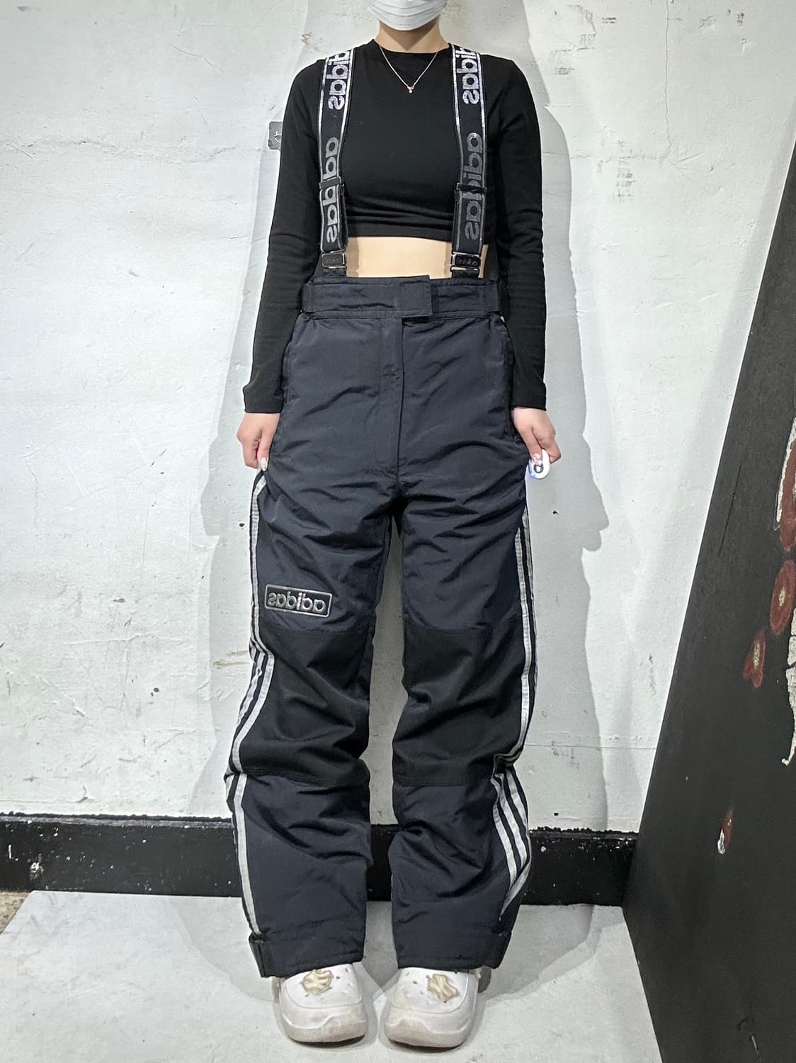 90s 아디다스 블랙 오버롤 스키복 보드 팬츠 멜빵 바지 트랙 팬츠 85 상품이미지2