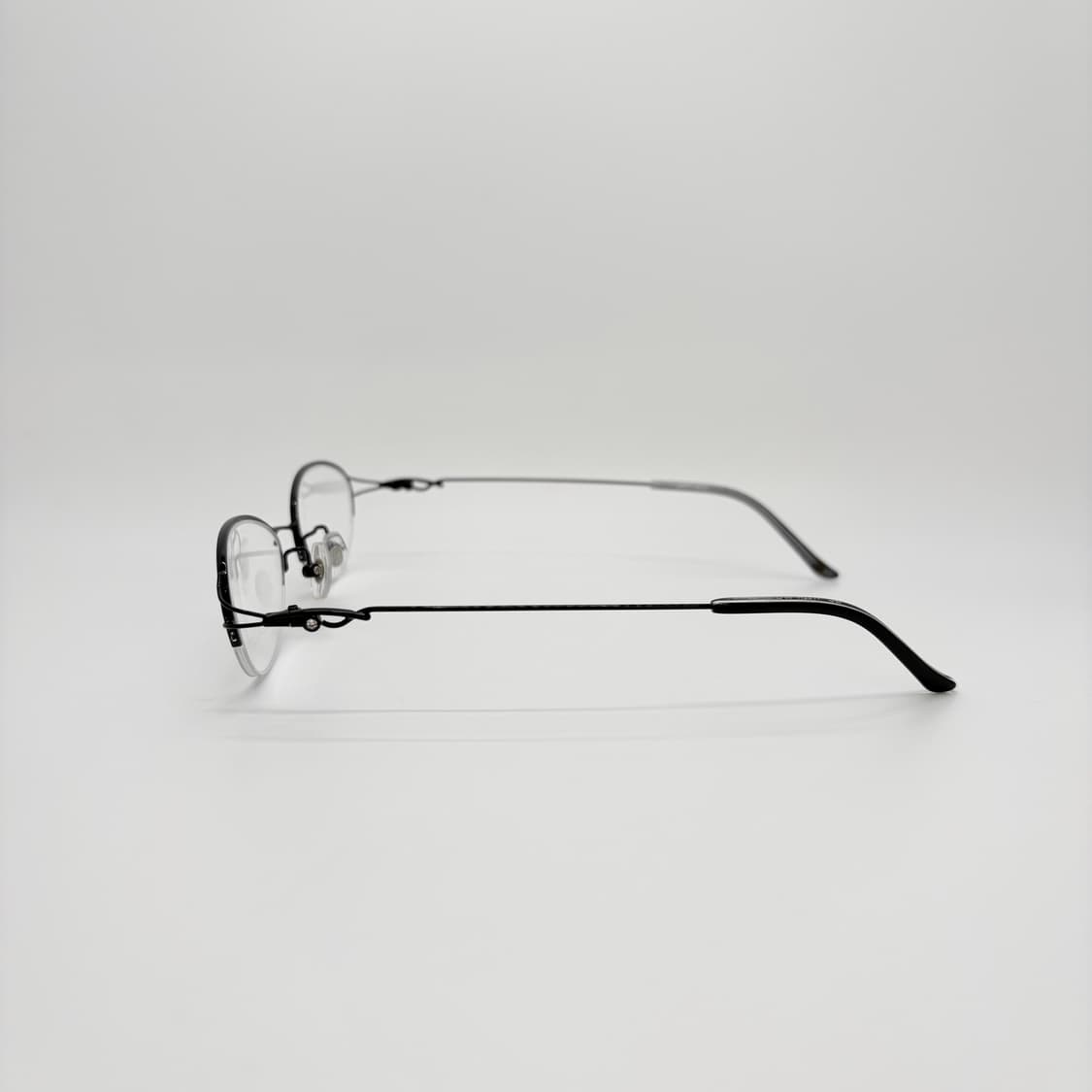 GALLAN 큐빅 블랙 오벌 반무테 상품이미지5