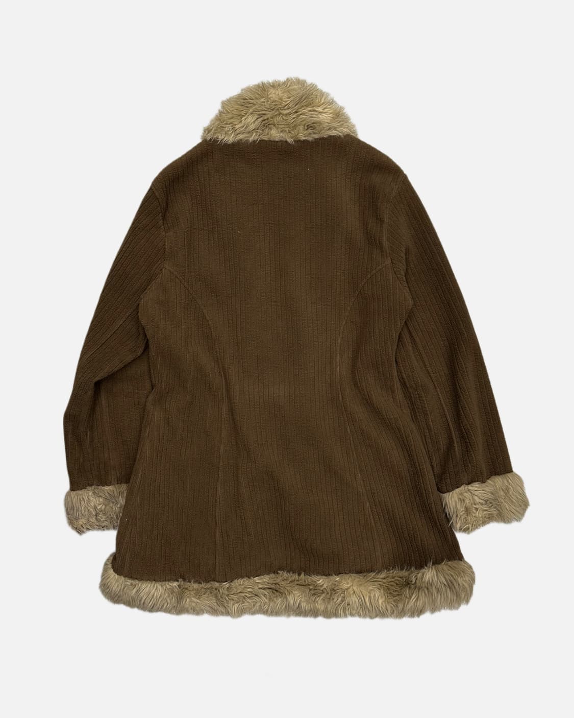 brown ribbed fleece fur coat 상품이미지4