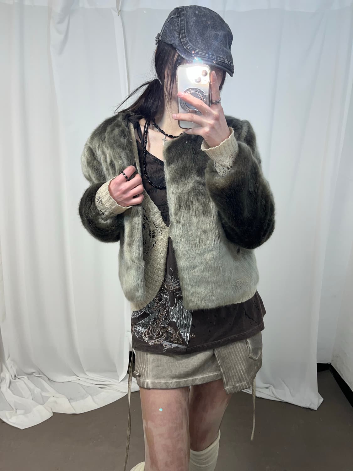 쉬머 골드 에코퍼 자켓 상품이미지6