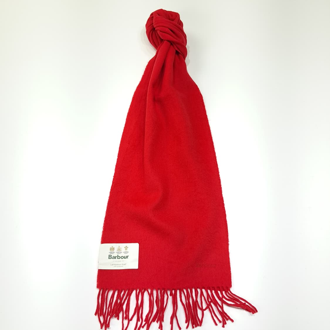 MX499 바버 램스울 로고 자수 레드 머플러 목도리 상품이미지1