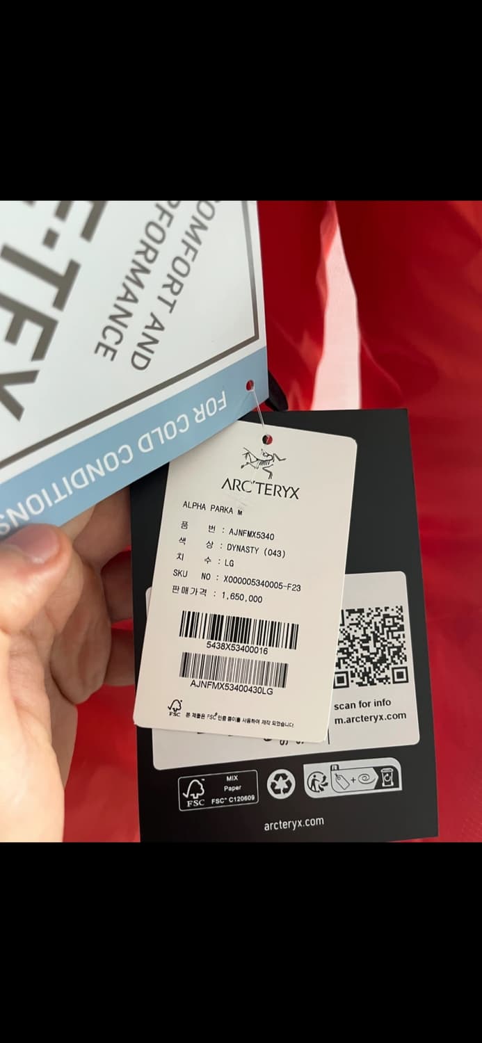 아크테릭스 알파 파카 남성 Dynasty LG 새상품 상품이미지5