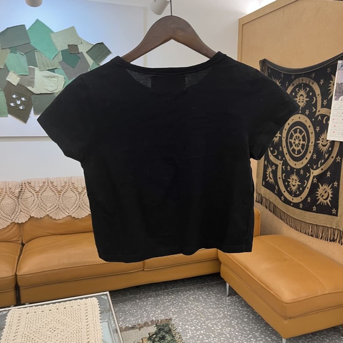 마똉킴 빈티지 캐주얼 레터링로고 크롭 반팔티 85 C12241 상품이미지4
