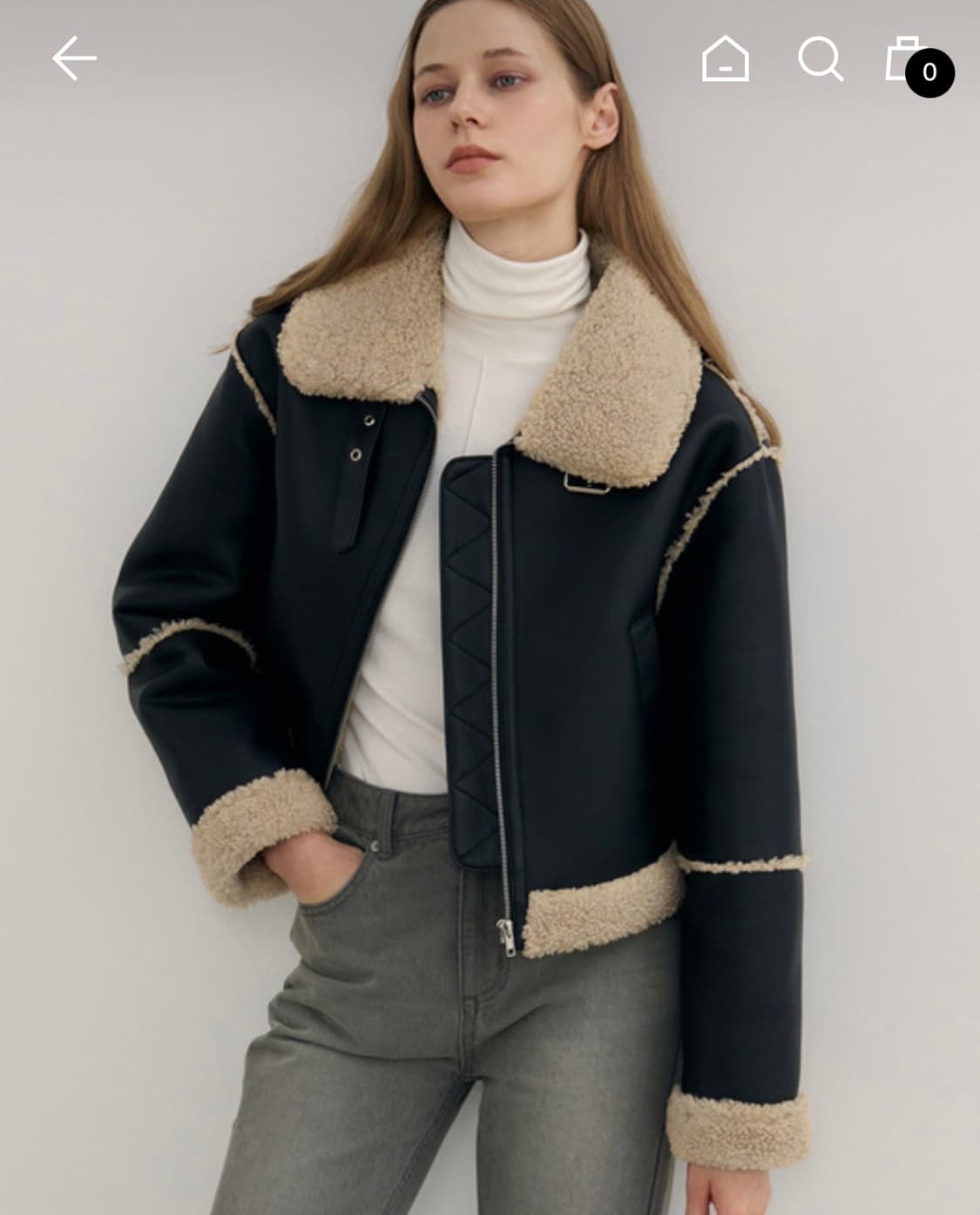 드로우핏우먼 시어링 크롭 무스탕 자켓 상품이미지1