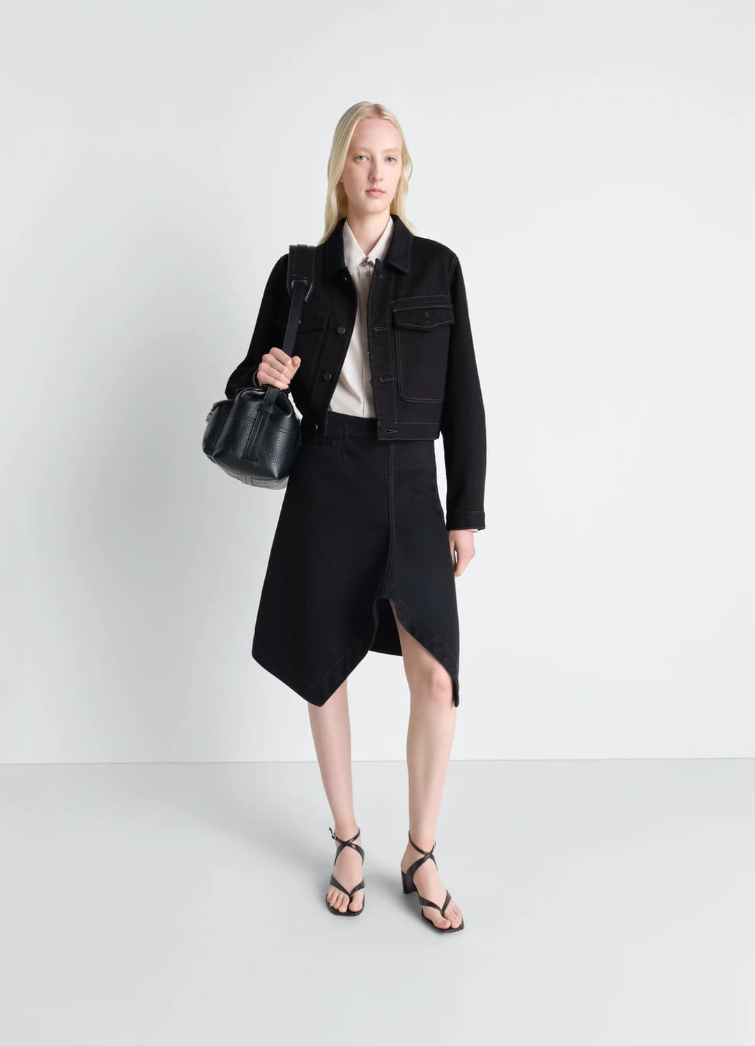 [38]르메르 26ss ASYMMETRIC 데님 스커트/블랙 상품이미지2