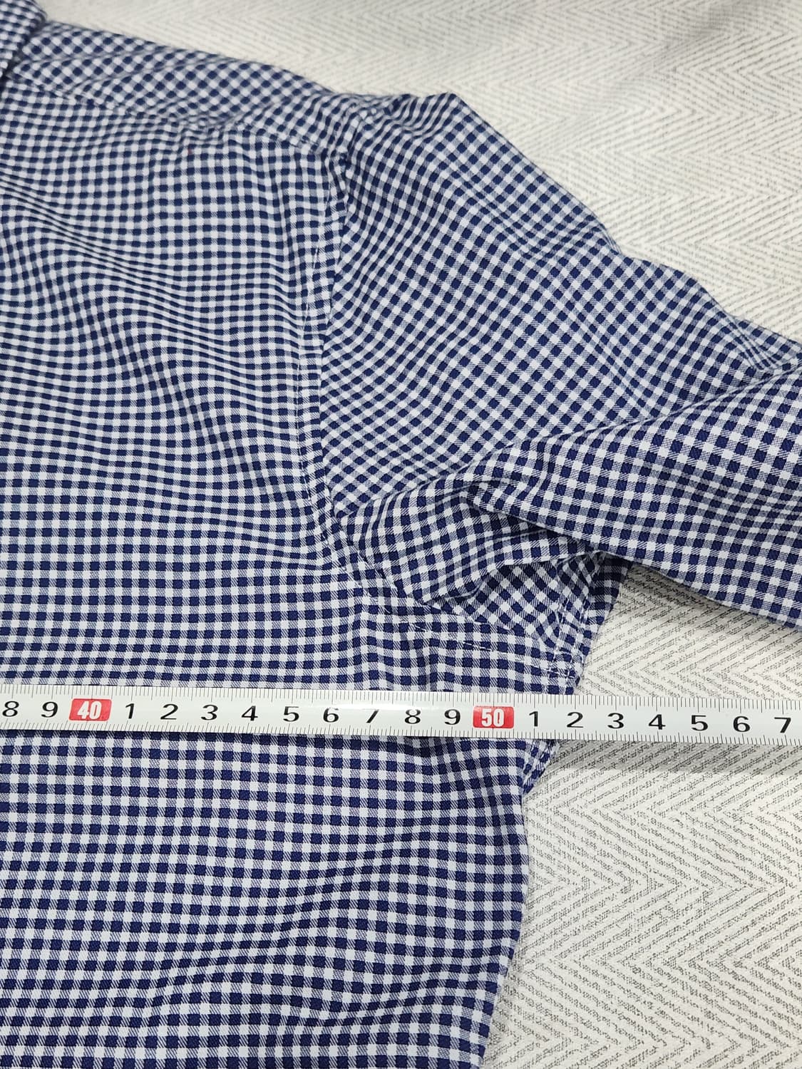 [M] 질바이질스튜어트 네이비 체크 셔츠 스탠다드핏 남성 M 상품이미지7