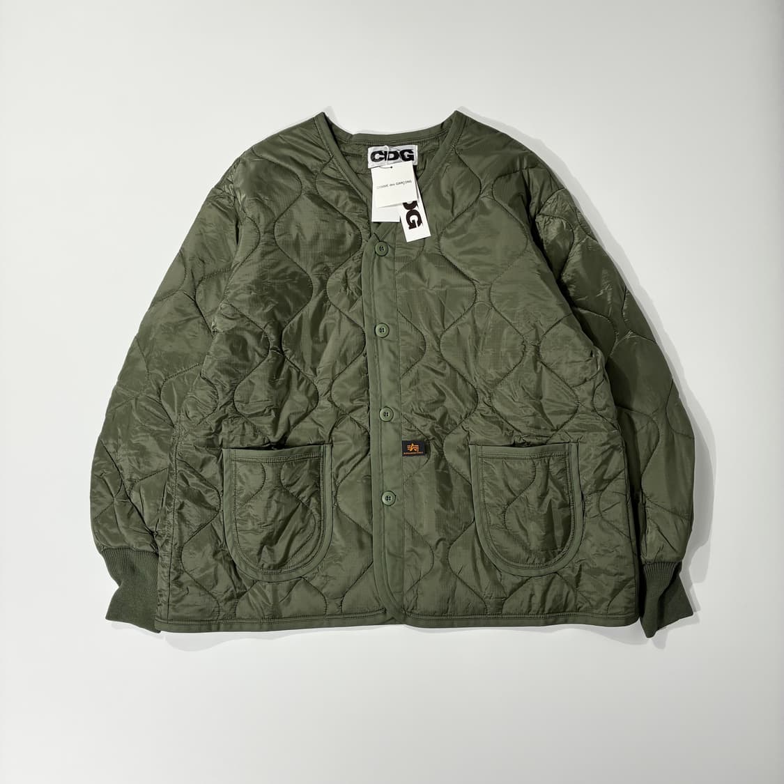 CDG 꼼데가르송 X 알파 인더스트리 라이너 자켓 올리브 XL사이즈 상품이미지1