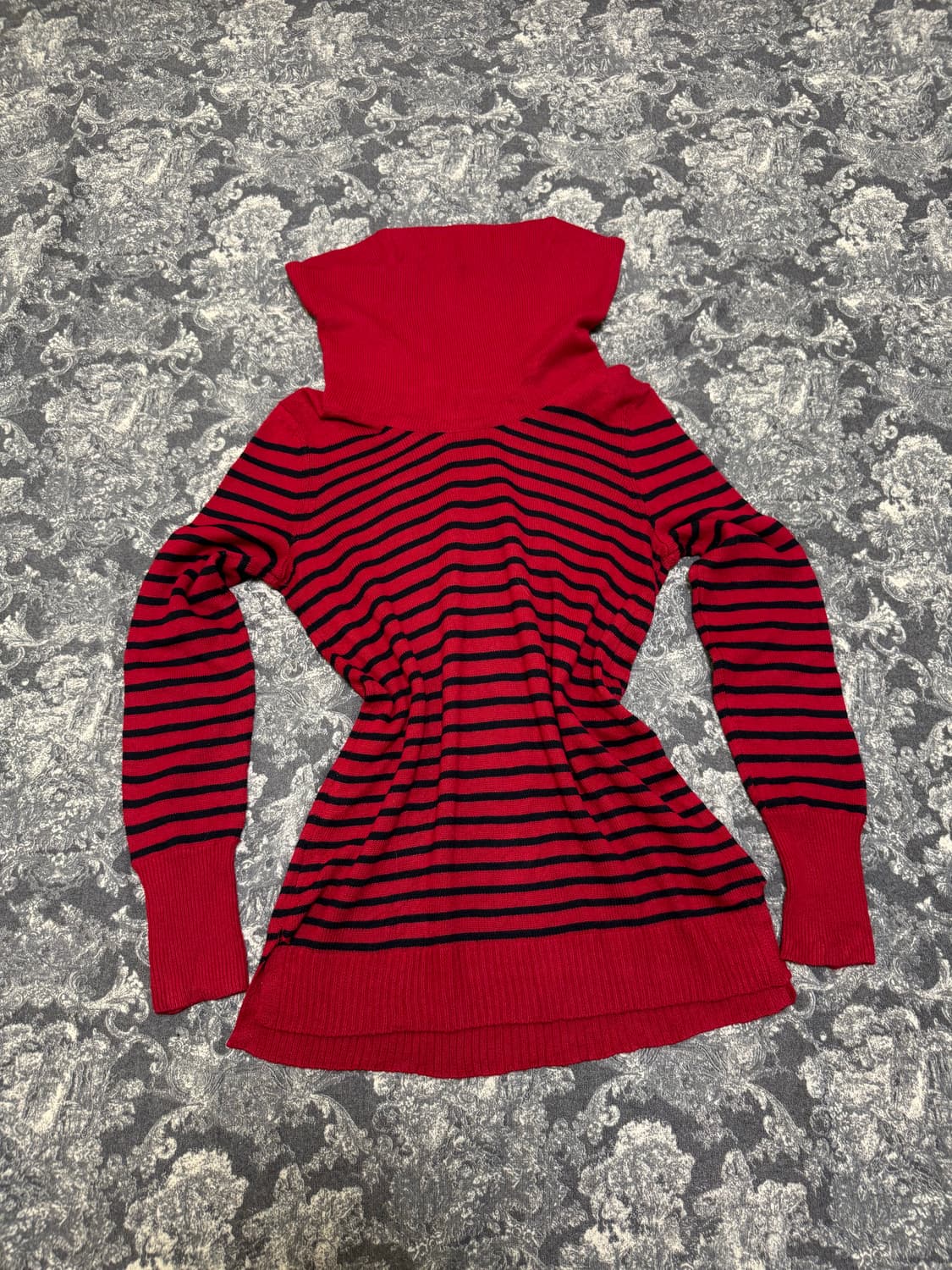 loose-neck stripe turtleneck  상품이미지2