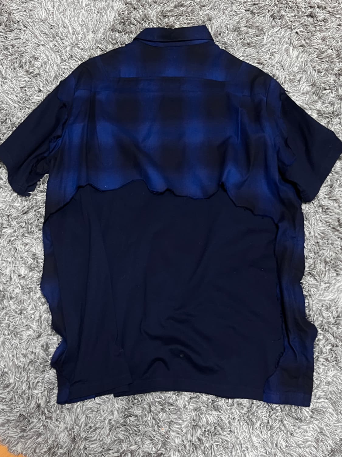 Yuki Hashimoto 체크 패턴 레이어드 반팔 상품이미지2