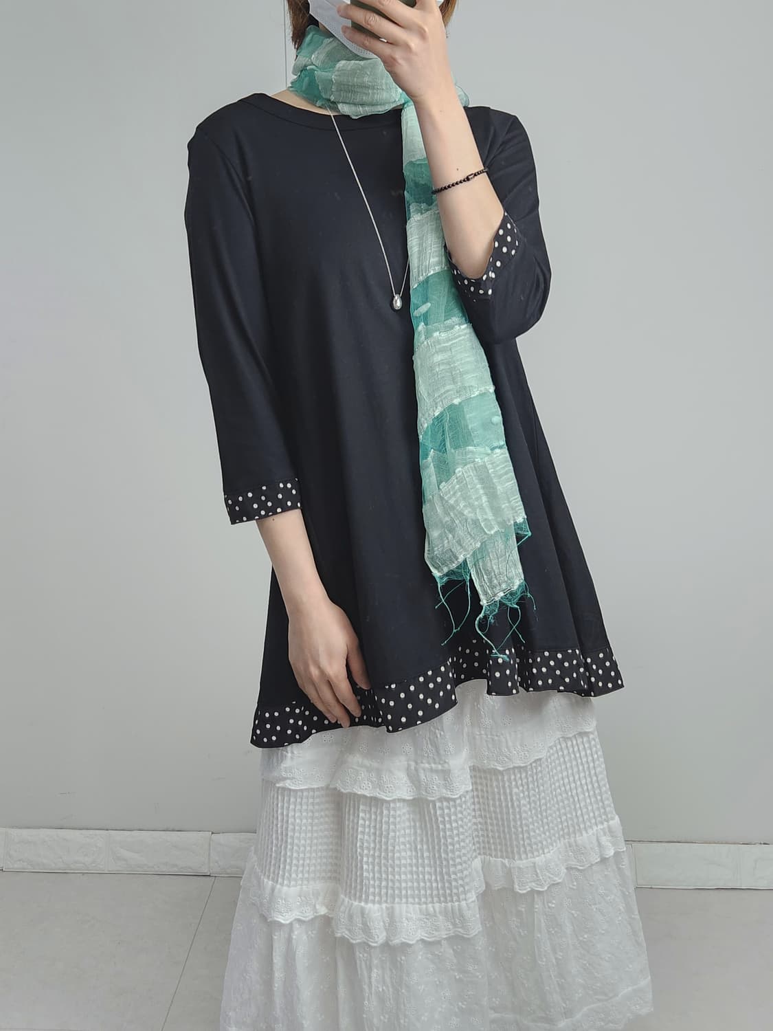 도트 롱 슬리브 탑 상품이미지4