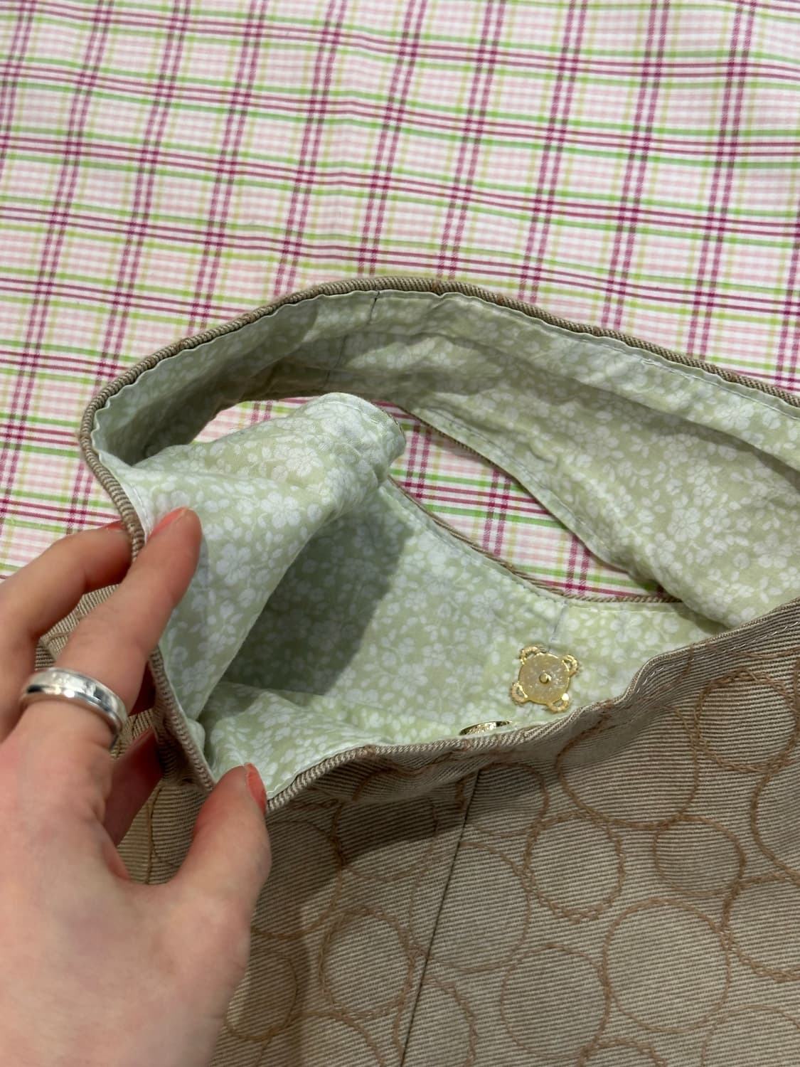 베이지 도트 백  상품이미지4