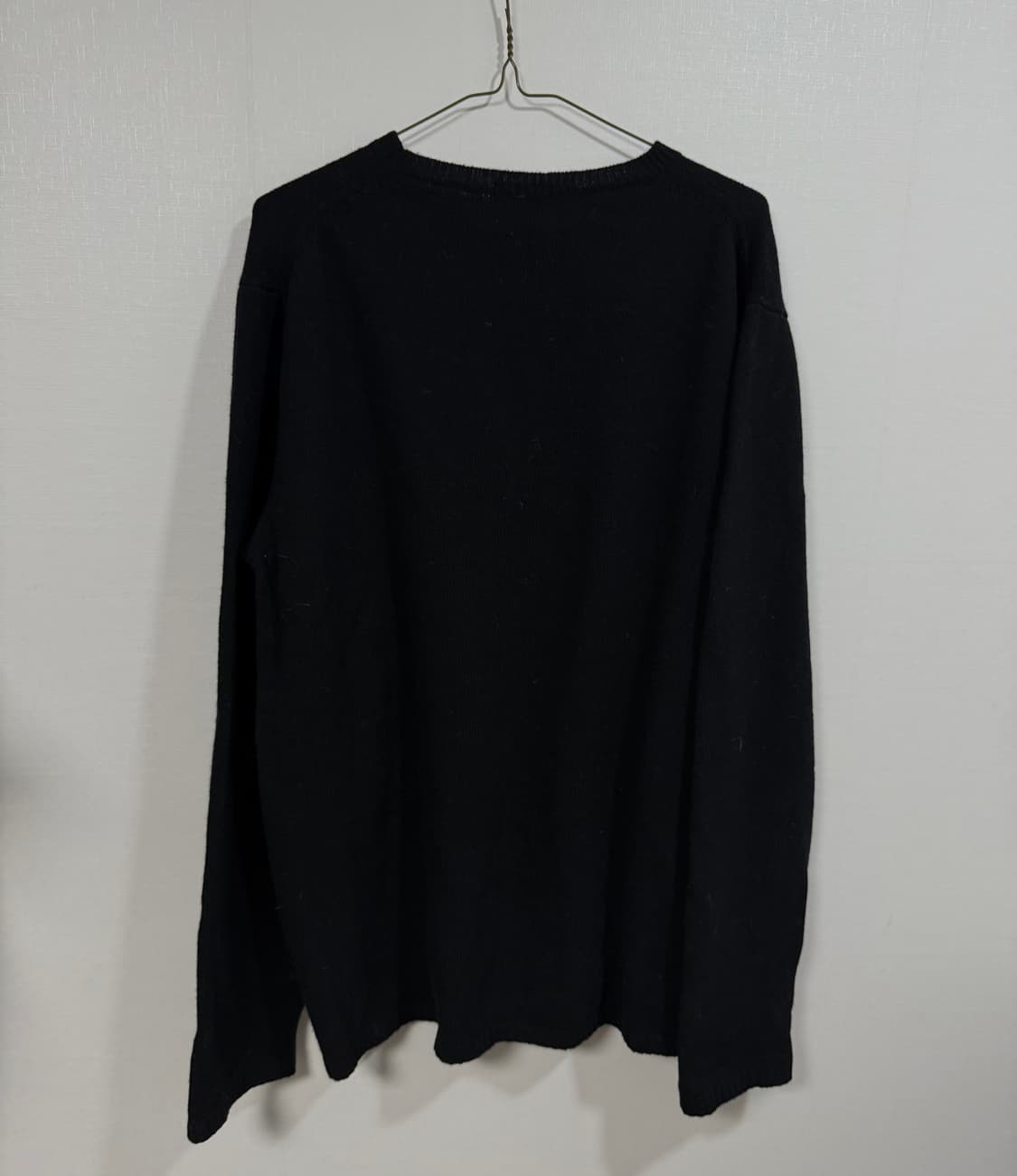 요지야마모토 레인울 화이트 패치 니트 상품이미지4