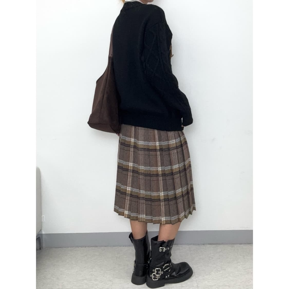 빈티지 울100% 블랙 가디건 상품이미지3