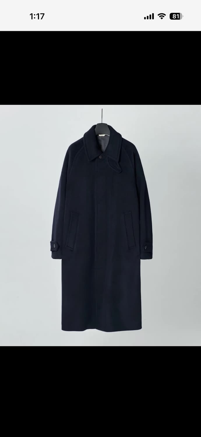 헤지스 발마칸 코트 네이비 24fw 상품이미지1