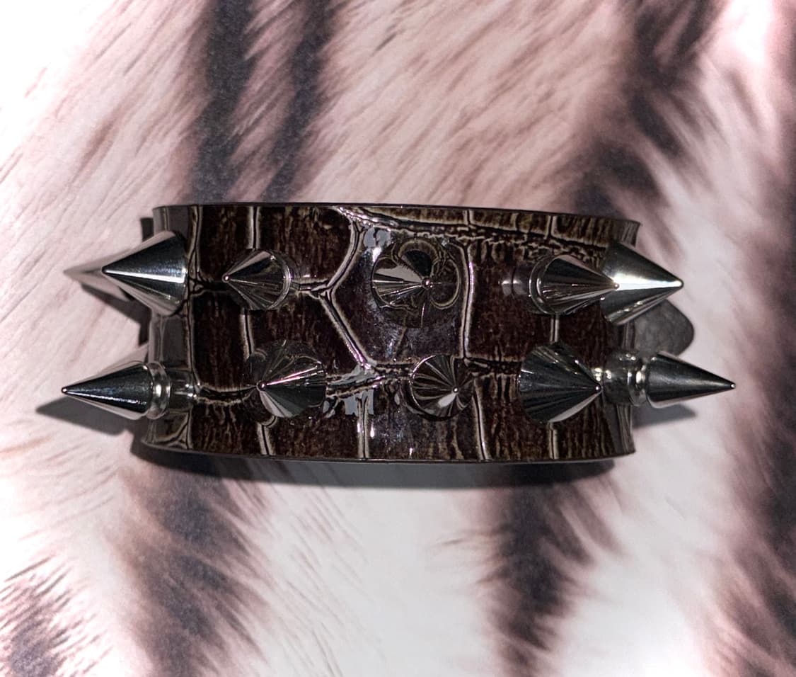 emo 펑크 갸루 스파이크 스터드 가죽 뱅글 팔찌 상품이미지2