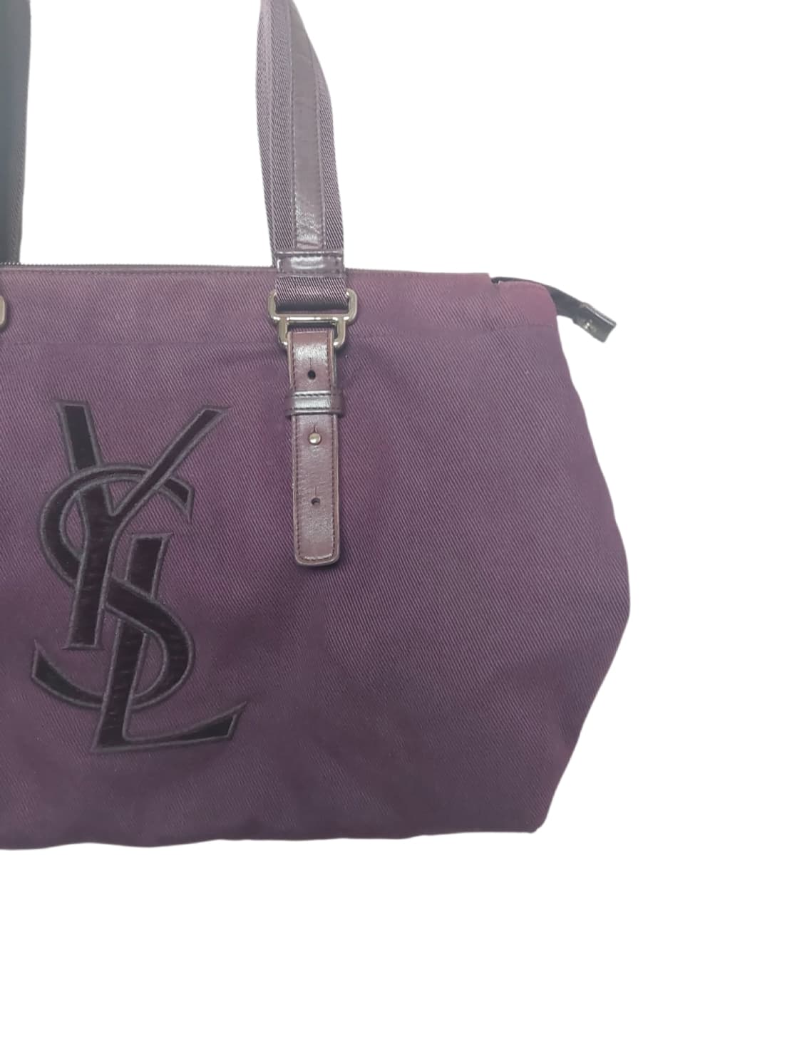 생로랑 빈티지 퍼플 패브릭 숄더백 (정품) 상품이미지2