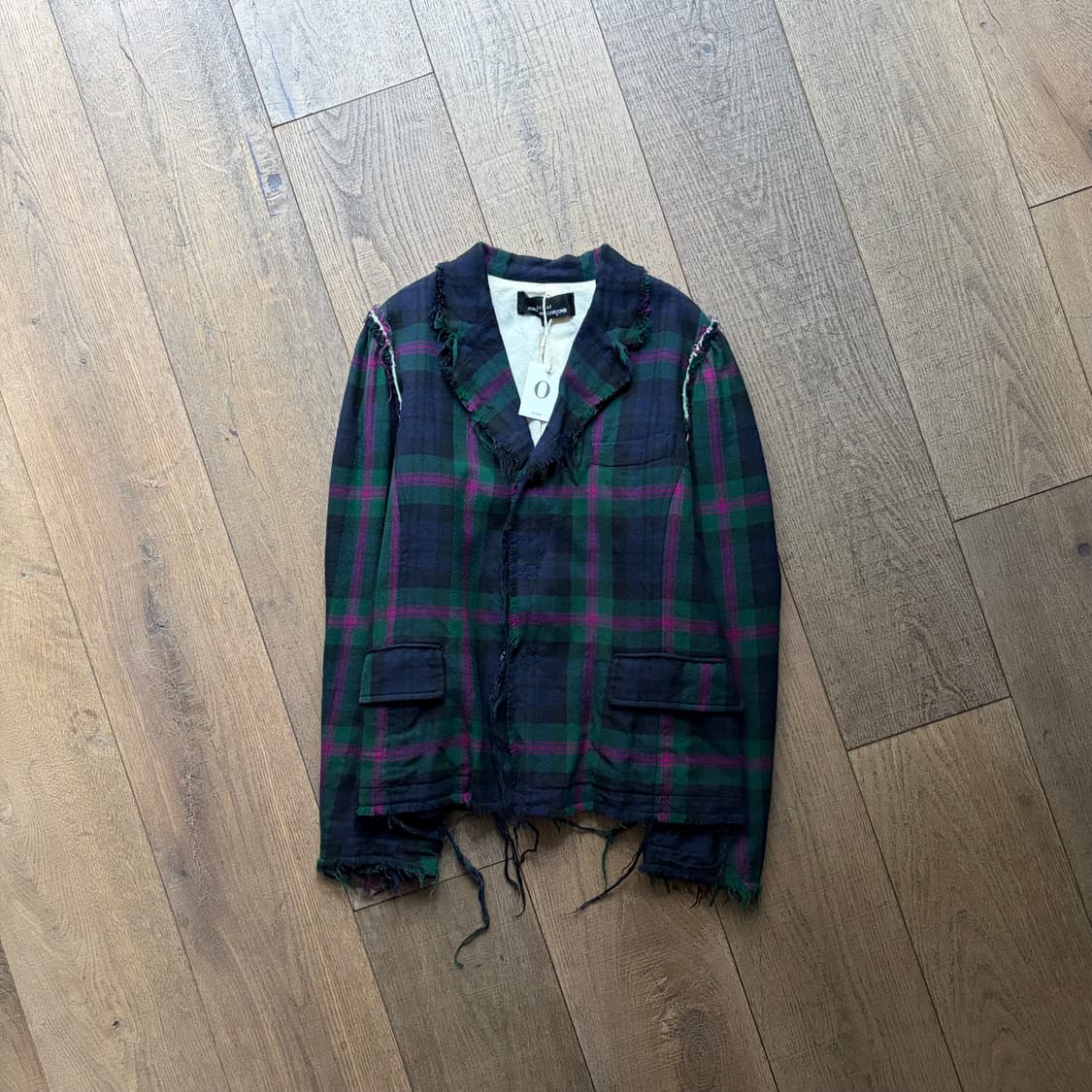 Check Closing Detail Distressed Jacket 상품이미지1