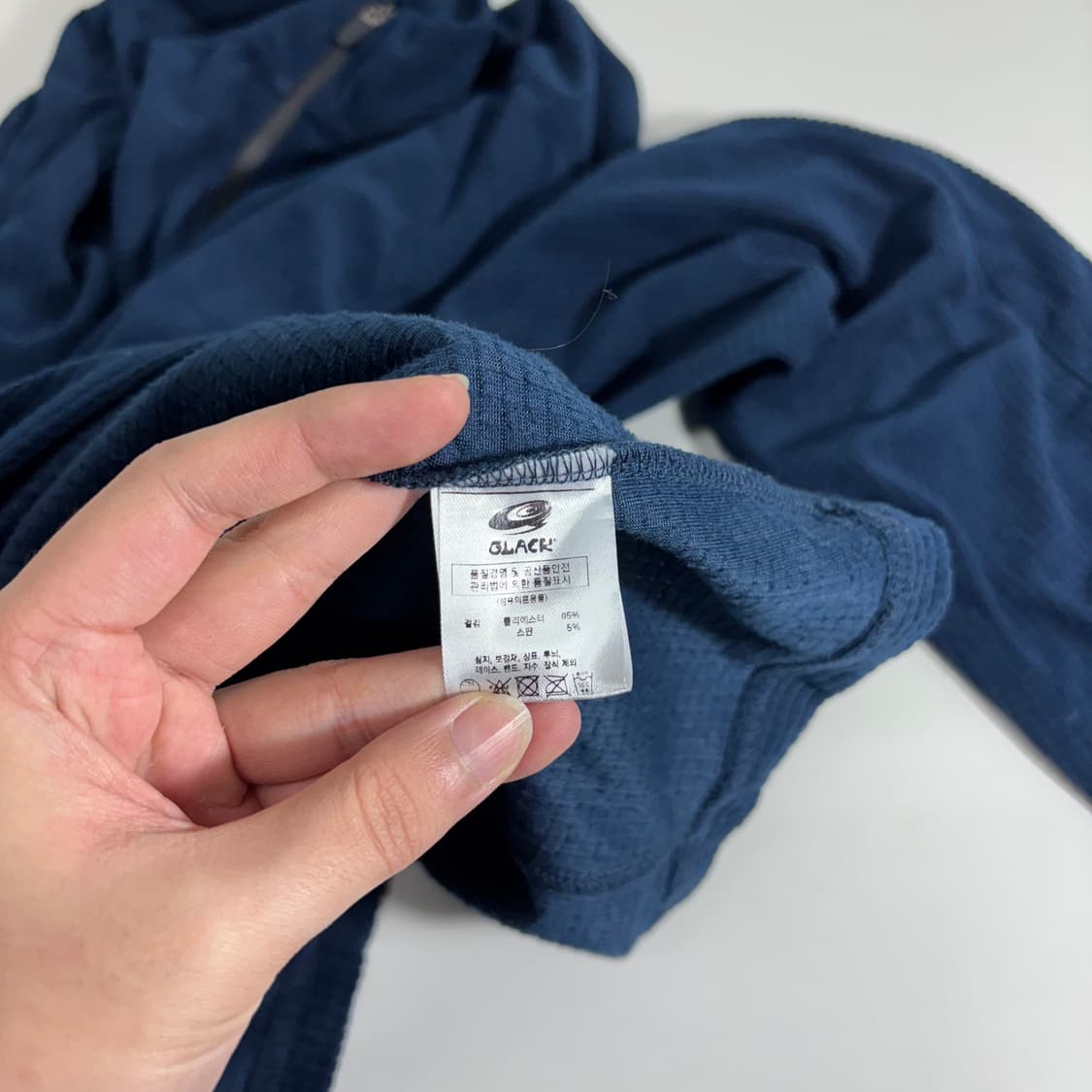 L GLACK 글랙 다크네이비 핑거홀 반집업 플리스 상품이미지5