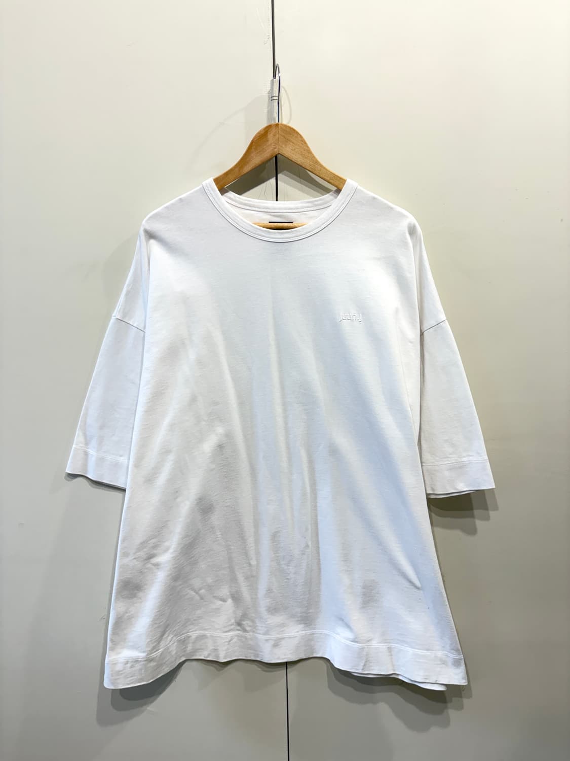 준지 자수 로고 오버핏 반팔 티셔츠 상품이미지1