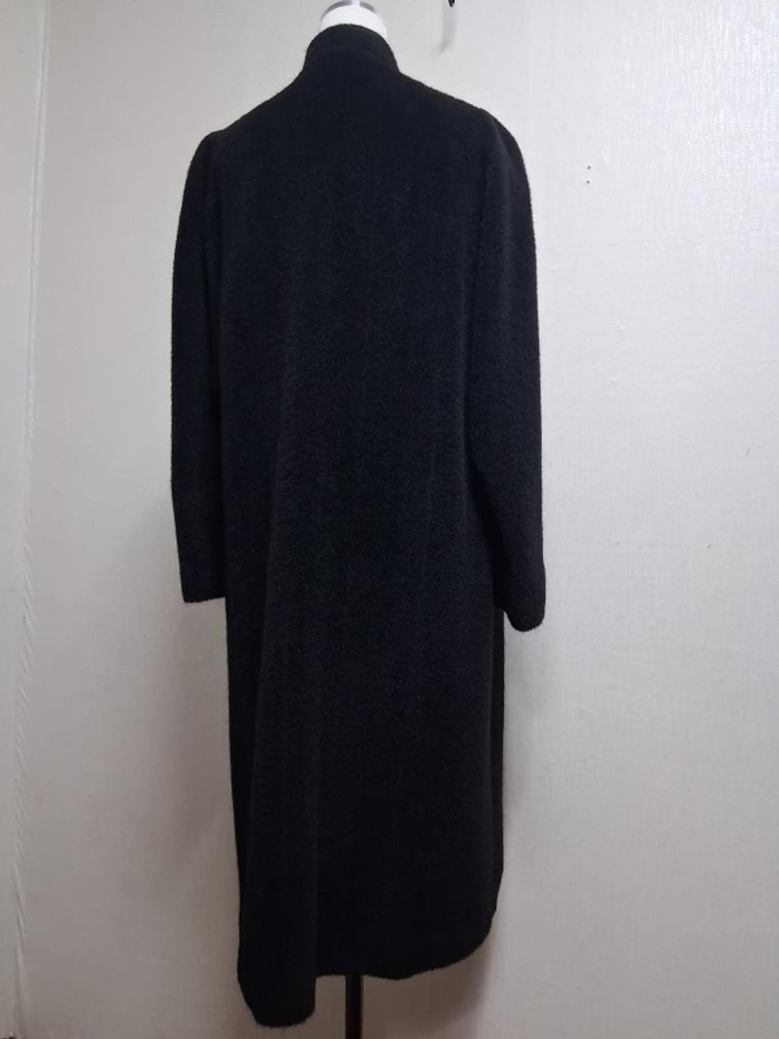 일본 Ceriaier 100% 알파카 롱코트 블랙 무지 헤링본짜임 77 상품이미지3