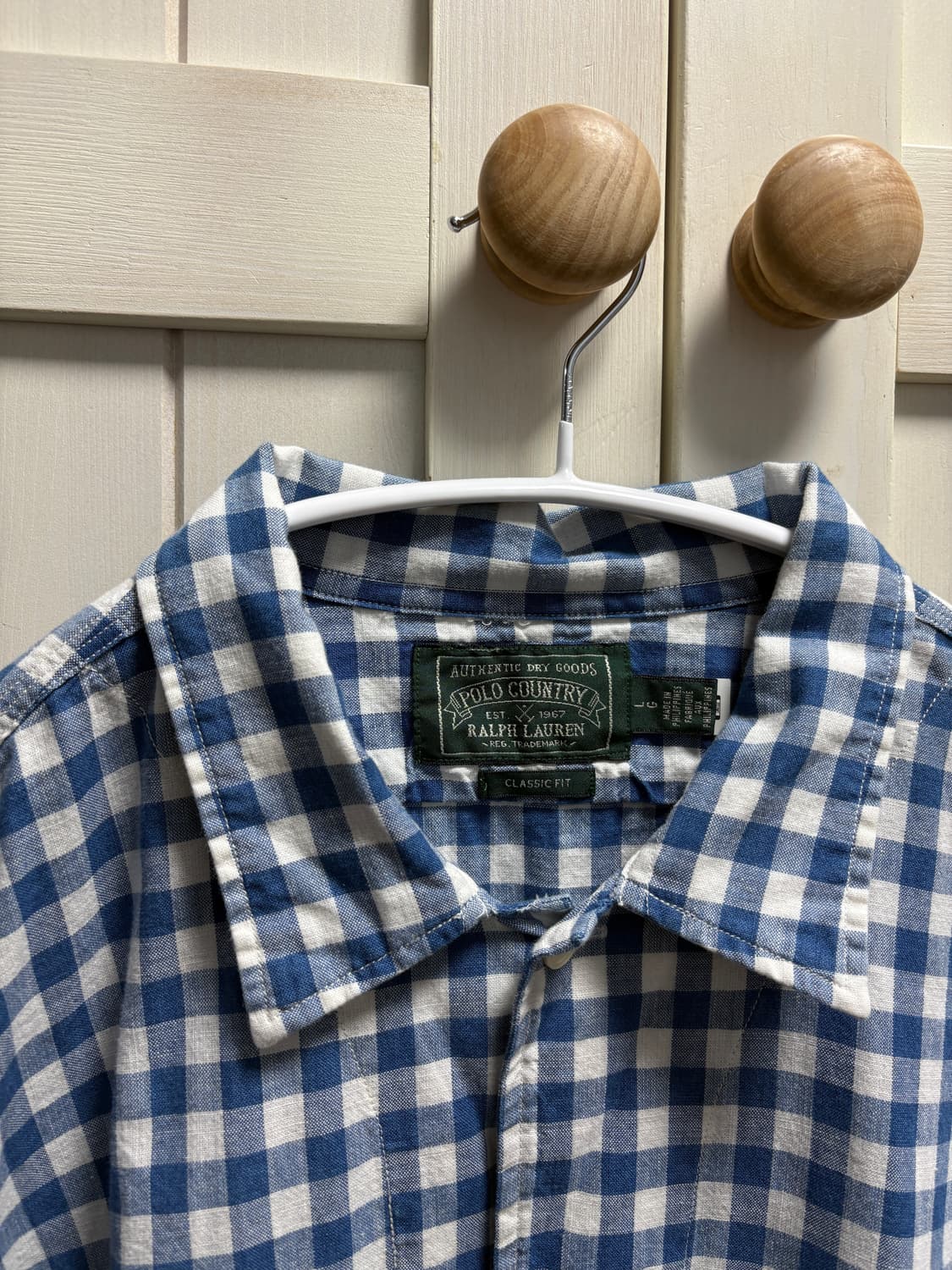 폴로 컨트리 셔츠 깅엄 체크 셔츠 L 라지 사이즈 상품이미지3