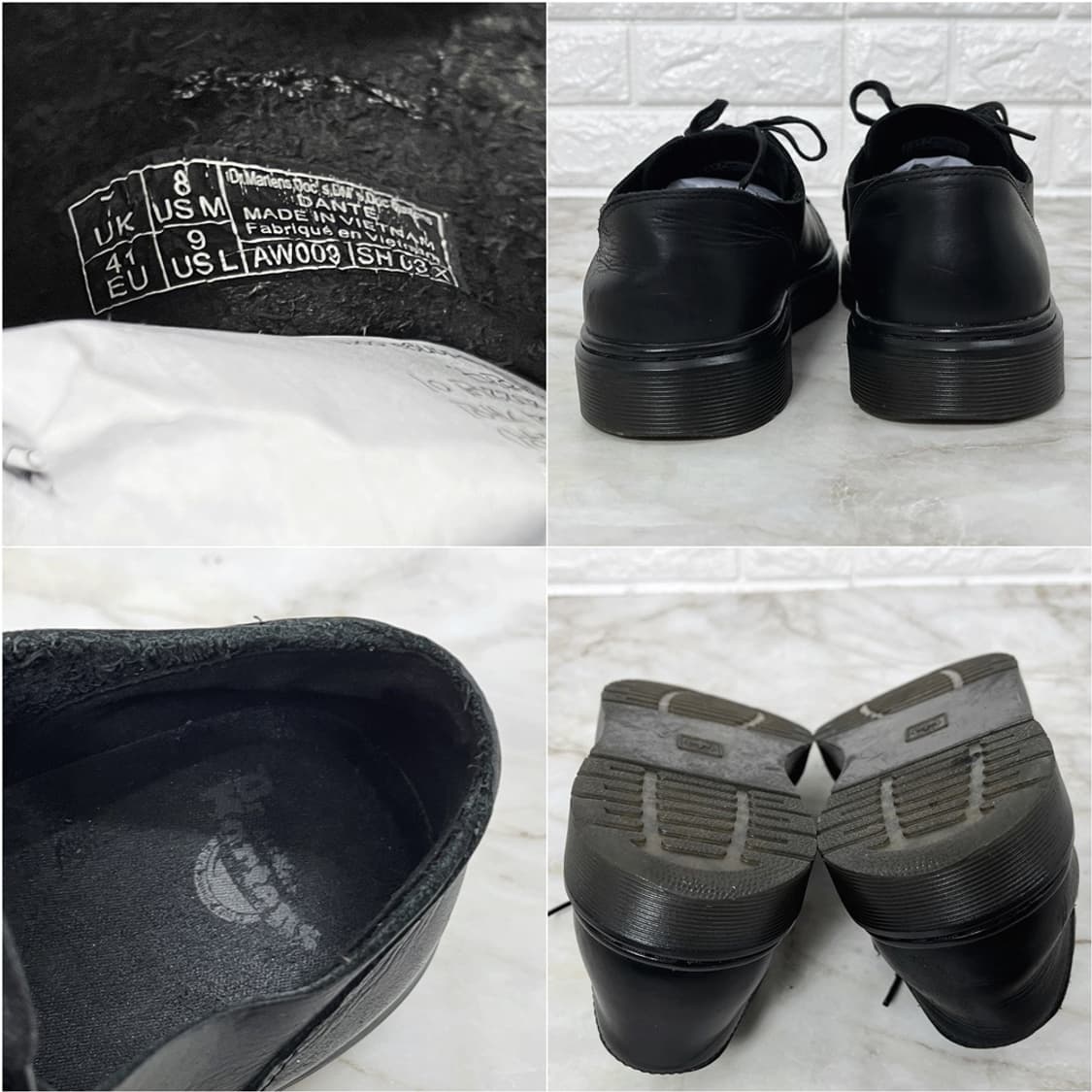 닥터마틴 단테 블랙 가죽 스니커즈 UK7 260 상품이미지6