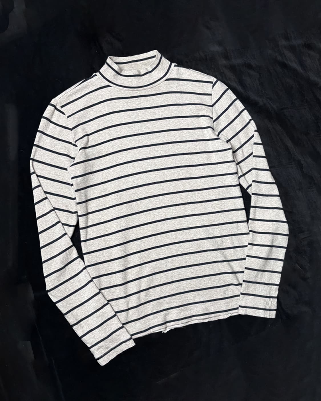 일본빈티지 하프넥 스트라이프 긴팔티 상품이미지1