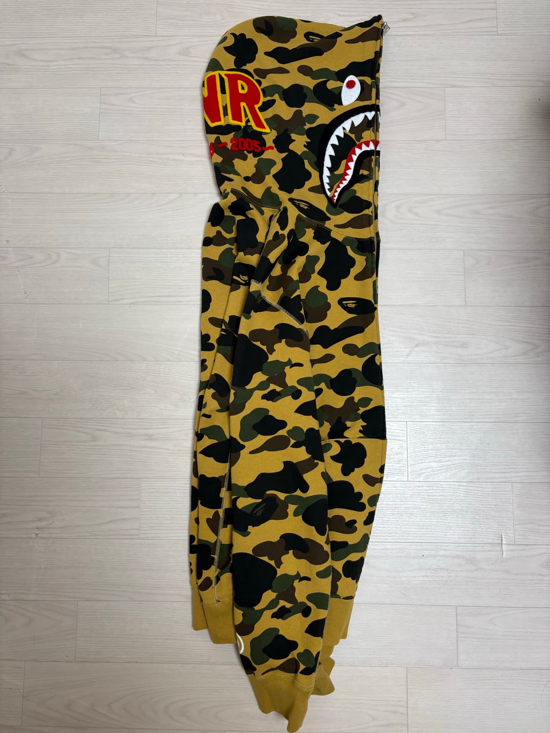 [2XL] 상태 매우 좋은 베이프 샤크후드집업 황계 판매합니다 상품이미지3