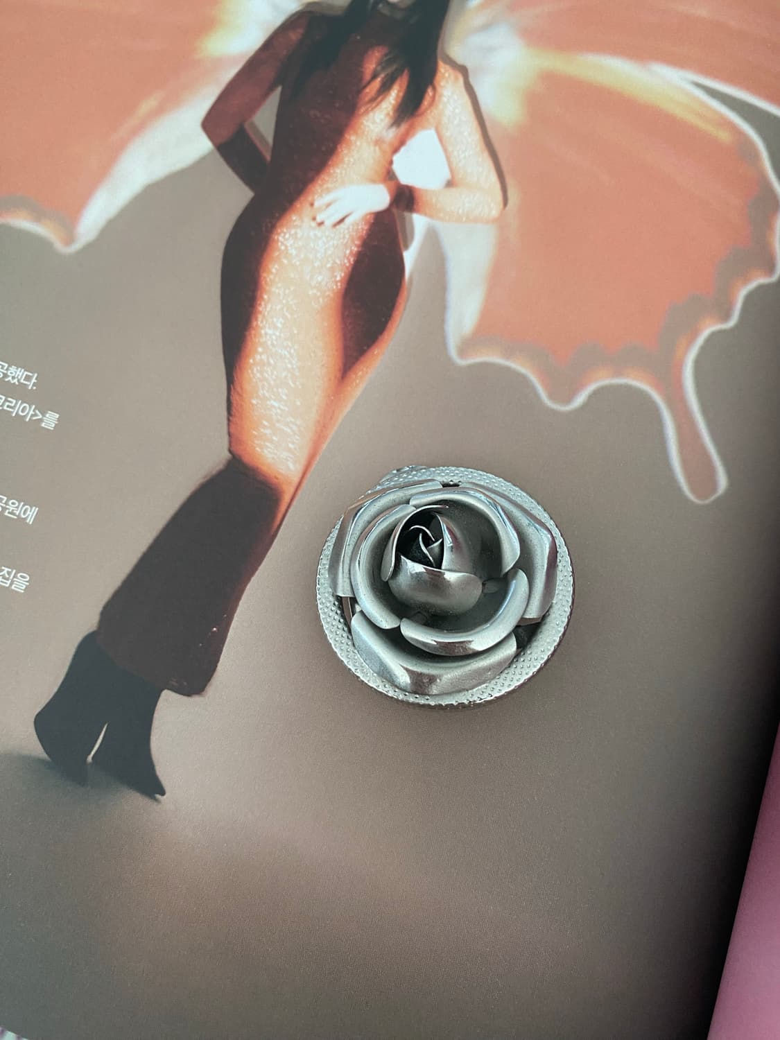 장미 실버 브로치 스카프링 팬던트 상품이미지5