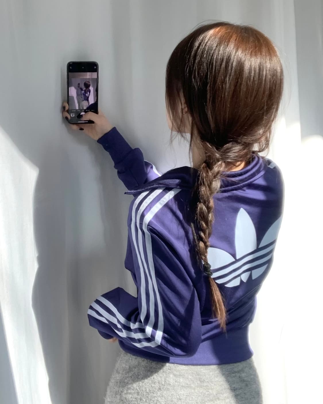 Adidas 아디다스 우먼즈 퍼플컬러 백로고 파이어버드 트랙탑 상품이미지2