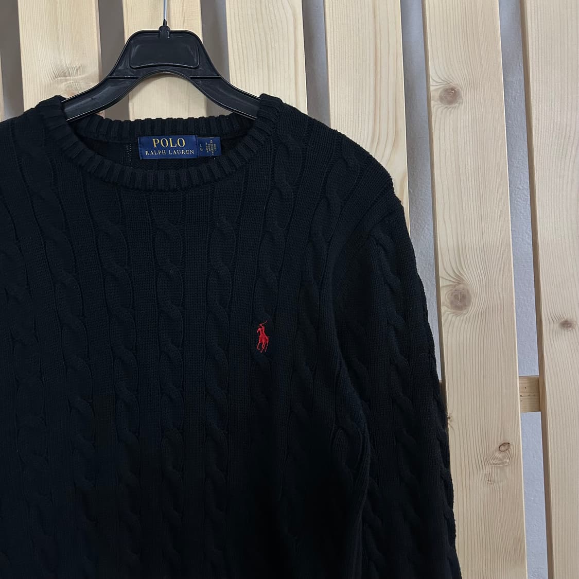 (S) 폴로 랄프로렌 케이블 블랙 니트 상품이미지4