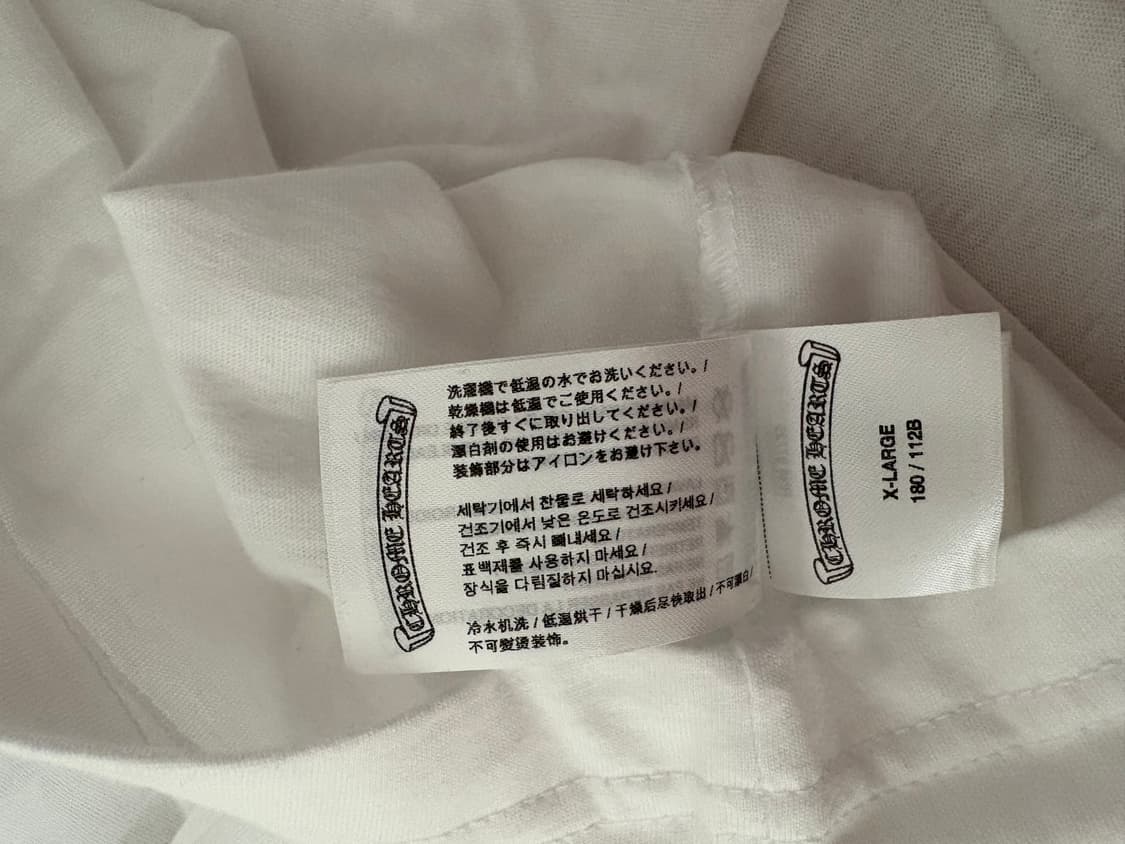 크롬하츠 스크롤 로고 티셔츠 화이트 xl 새상품 상품이미지6