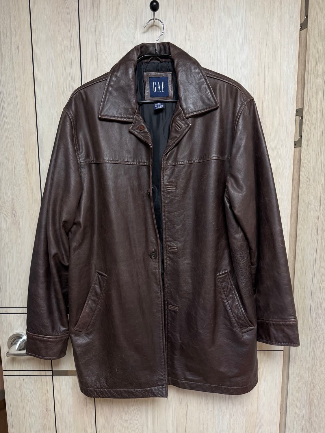 올드 갭 레더 카코트 브라운 상품이미지1