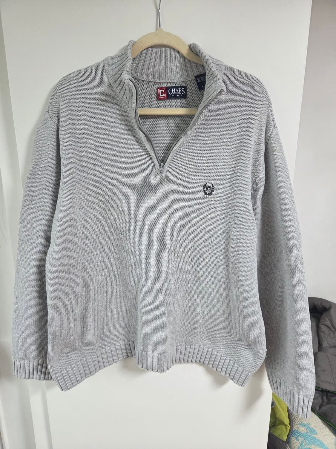 CHAPS 그레이 하프집업 니트 L 상품이미지2