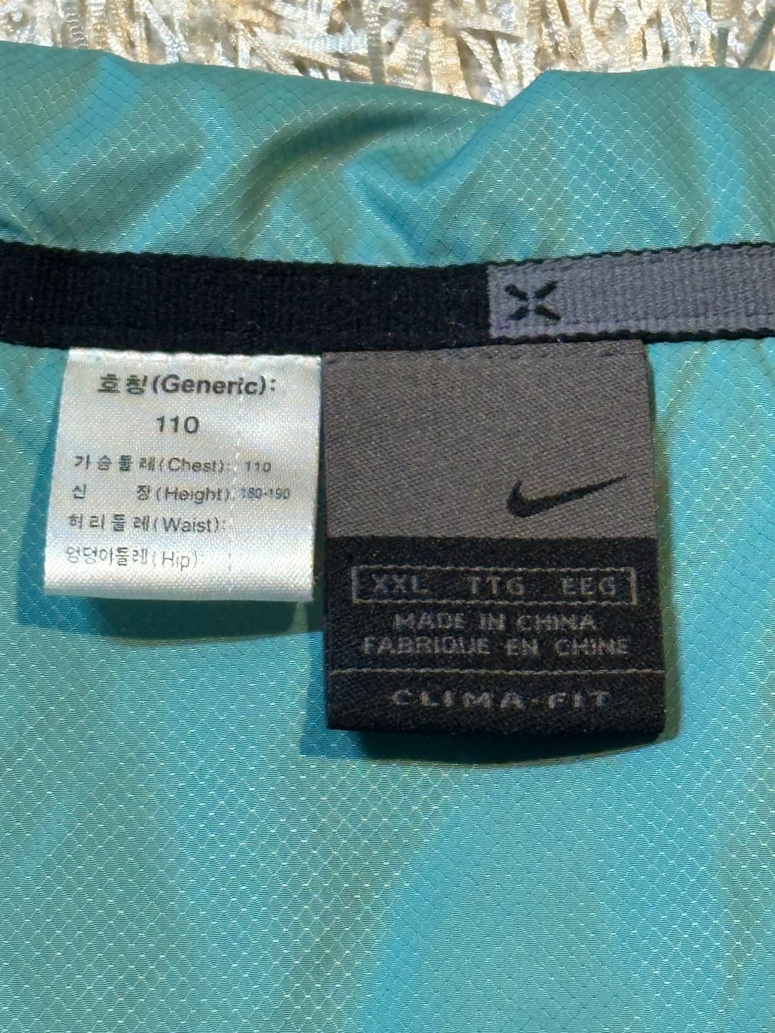 00's 나이키 올드스쿨 스우시 배색 바람막이 자켓 민트 상품이미지7