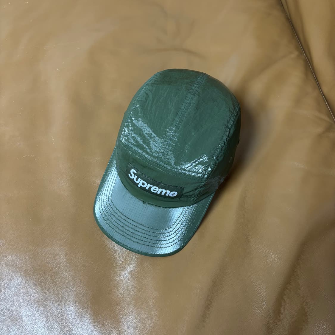 슈프림 캠프캡 모자 박스로고 글로스 립스탑 카키 상품이미지5