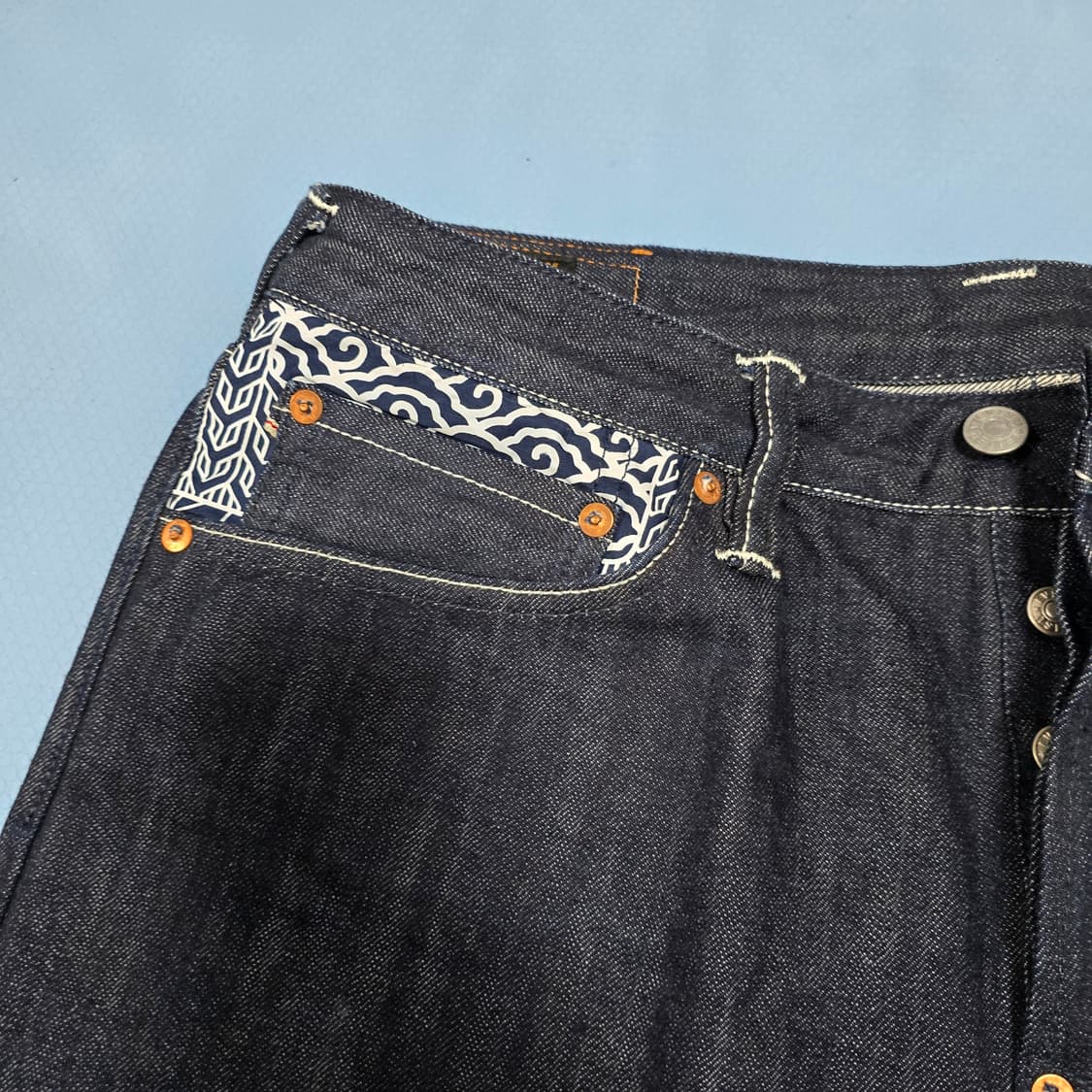 Evisu Kuro 프린팅 자수 데님 33x34 상품이미지3