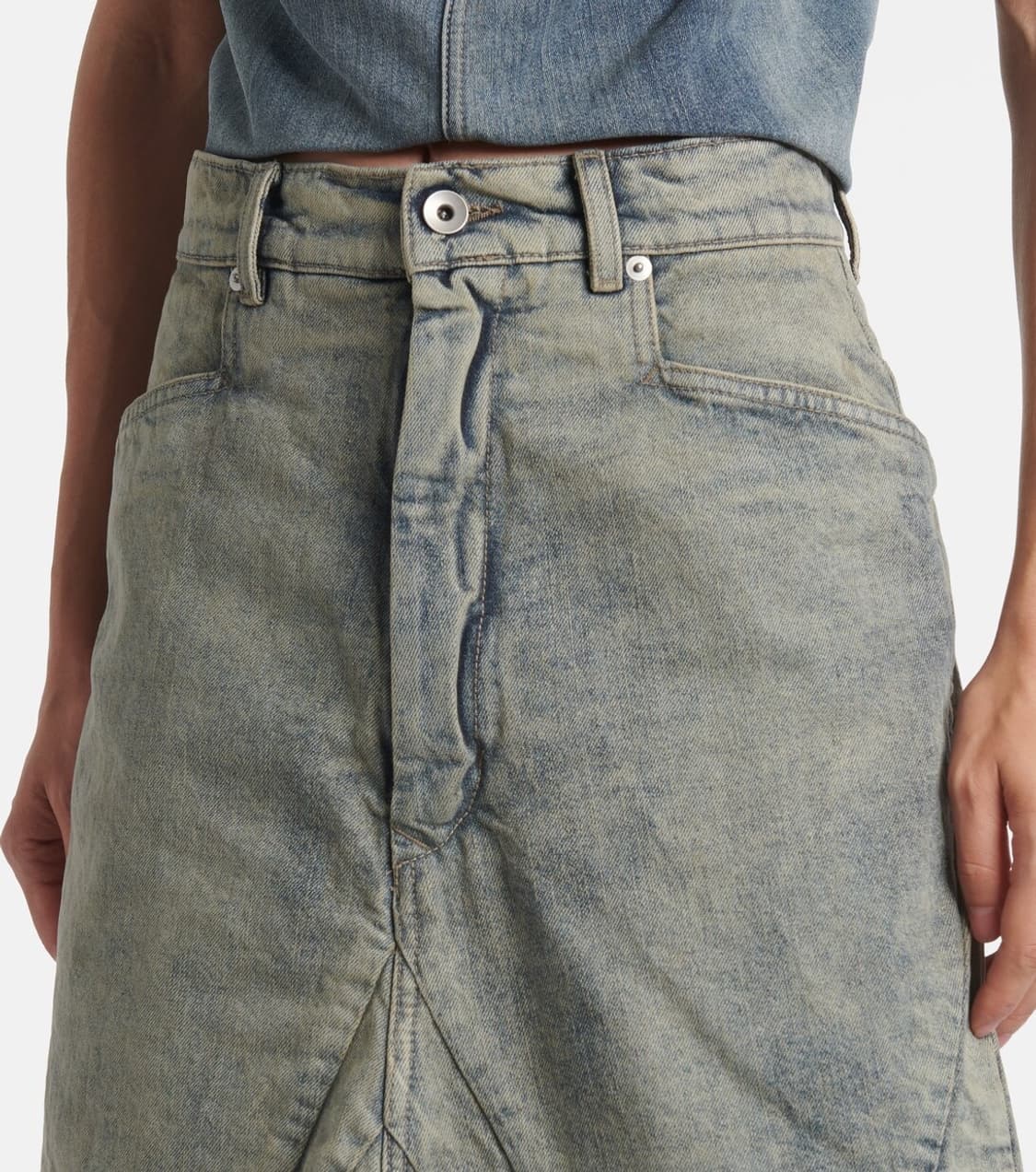 [26,27,28]릭오웬스 디스트레스 맥시 데님 스커트 상품이미지4