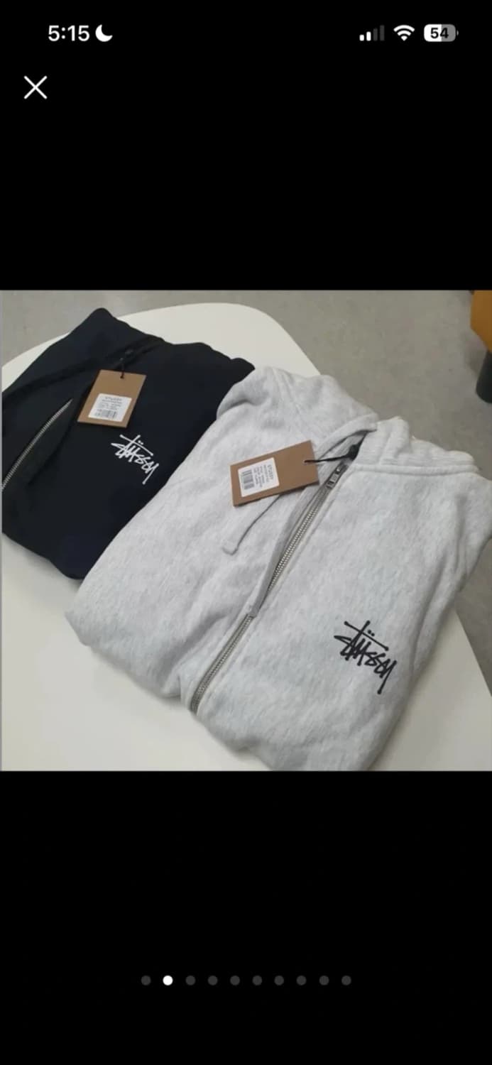 무료배송)스투시 베이직 기모 후드집업 남녀공용 (블랙, 애쉬해 상품이미지2