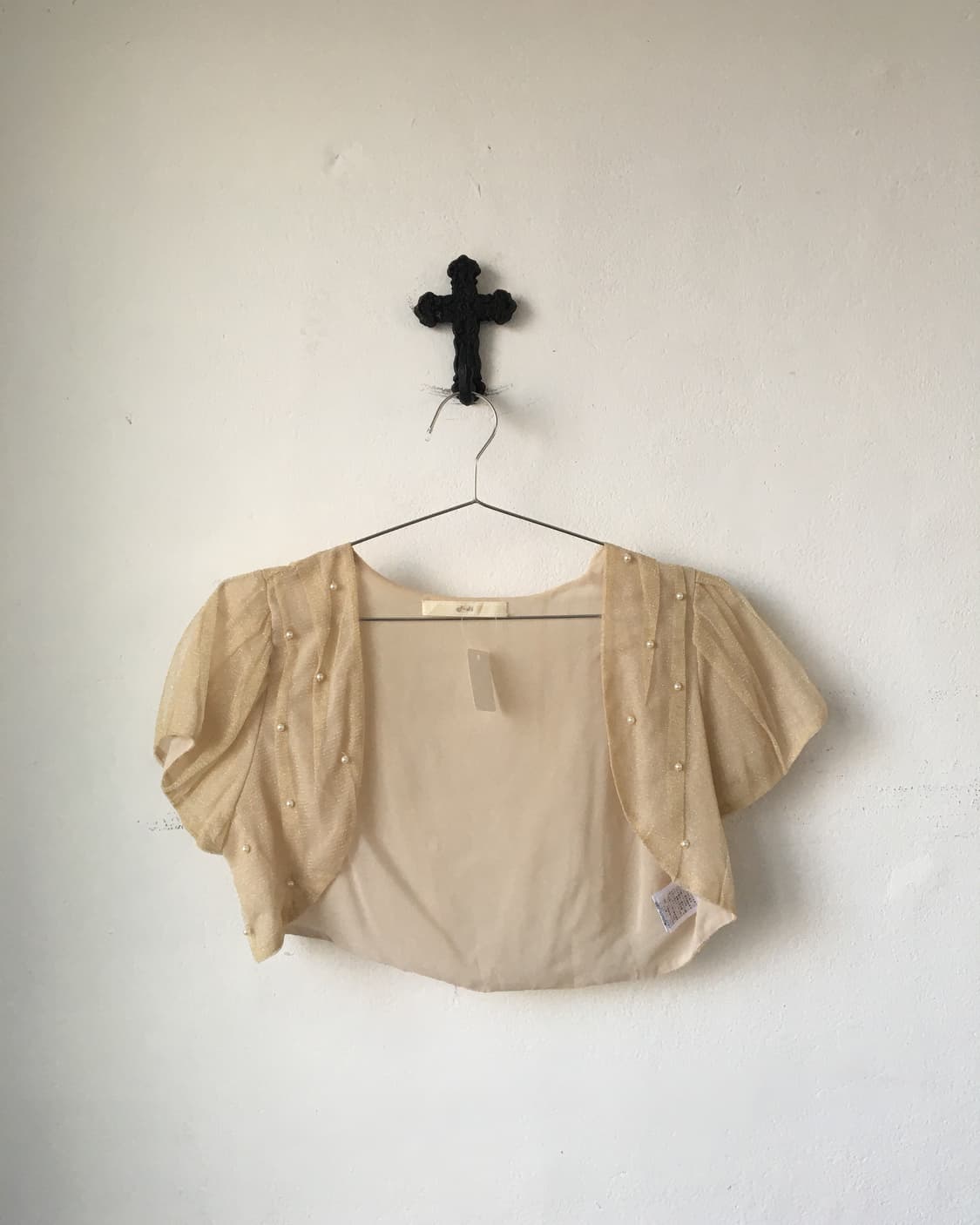 Beads point glitter open bolero 상품이미지1