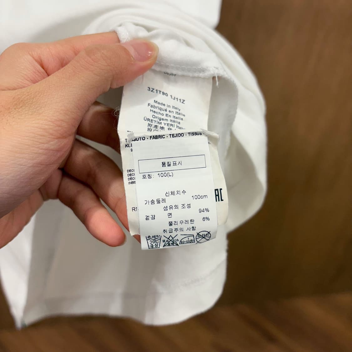엠포리오 아르마니 반팔 티셔츠 로고 프린팅 로고 탭 디테일 화이트 상품이미지8